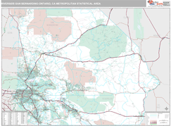 Riverside-San Bernardino-Ontario Metro Area Digital Map Premium Style